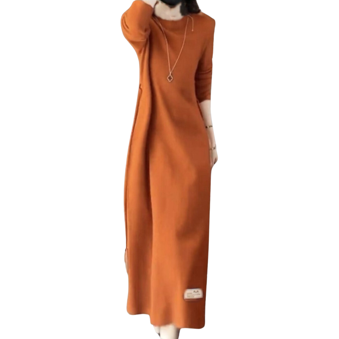 Long Casual Brown Dress - Merch And Co