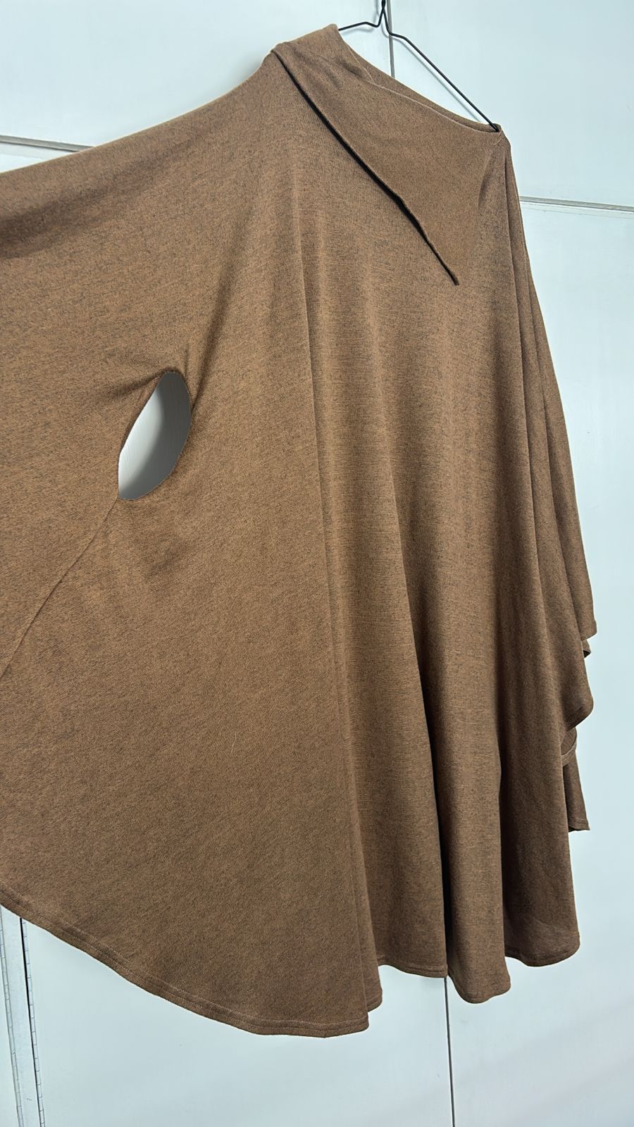 Brown Asymmetrical Poncho Top