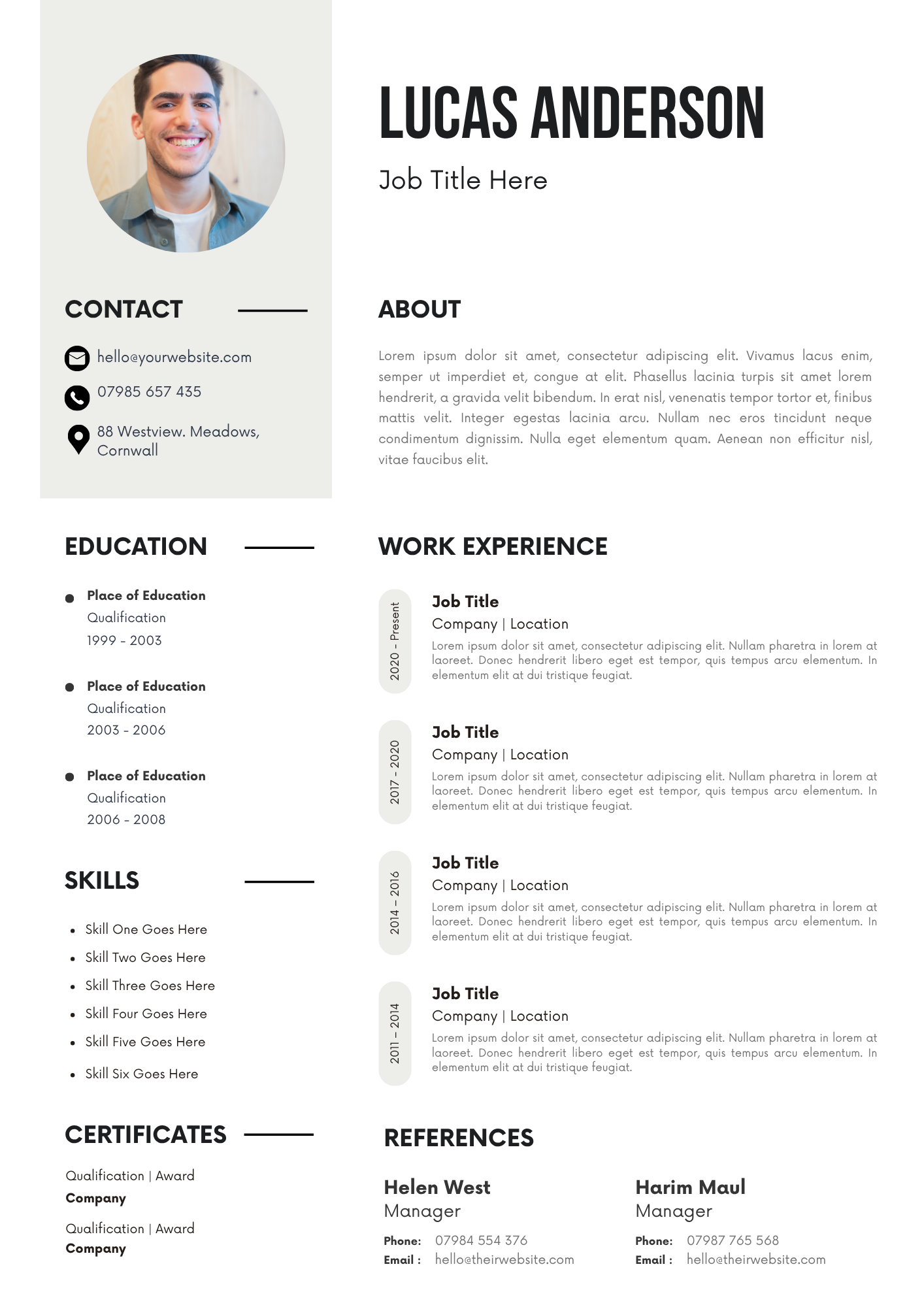 20 Editable CV Templates Pack (Digital Downloads) - Merch And Co
