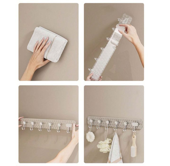 6 Hooks Self Adhesive Door Wall Hangers Hooks - Merch And Co
