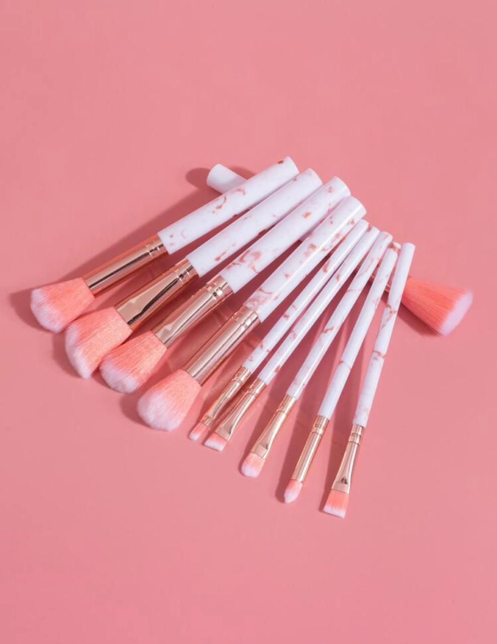 10pcs Marble Brush Set with Pouch - Merch And Co