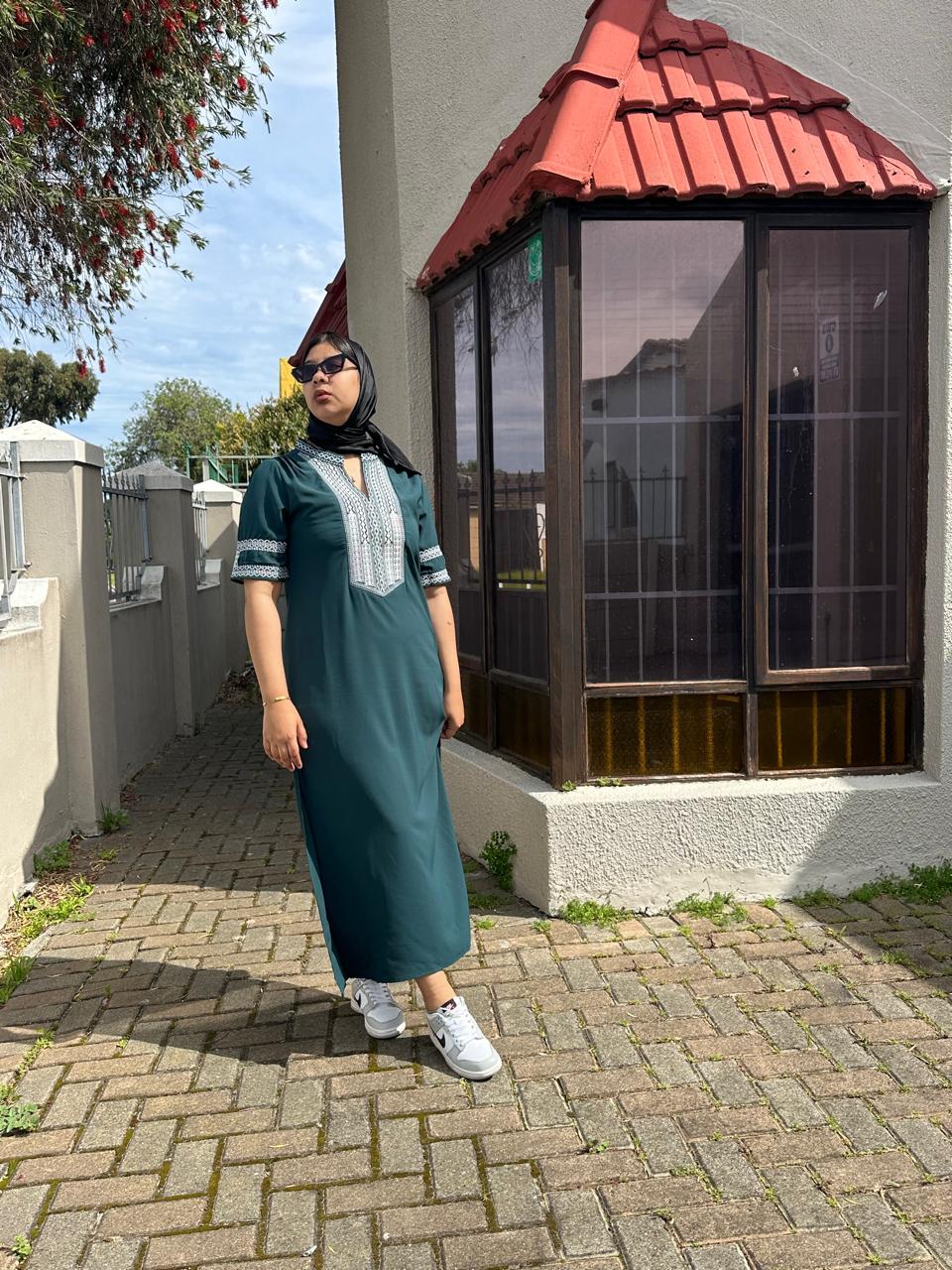 Green Kaftan Dress - Merch And Co