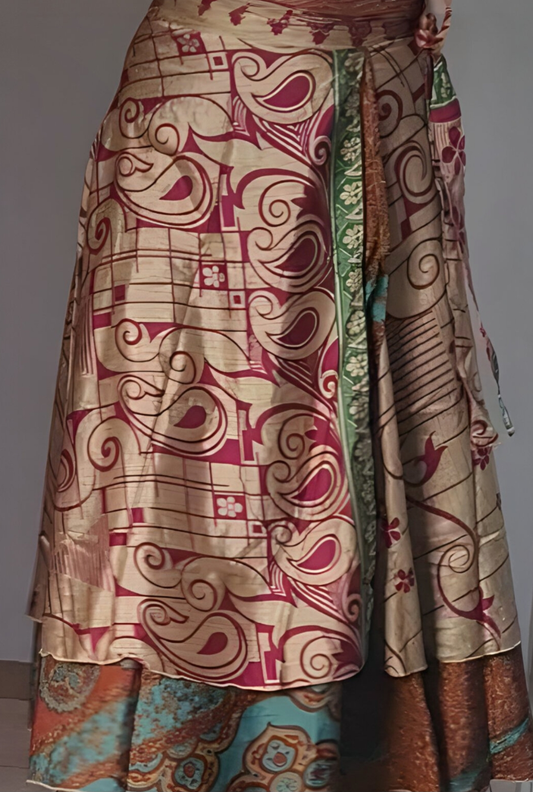 Multi Layer Silk Wrap Skirts - Merch And Co