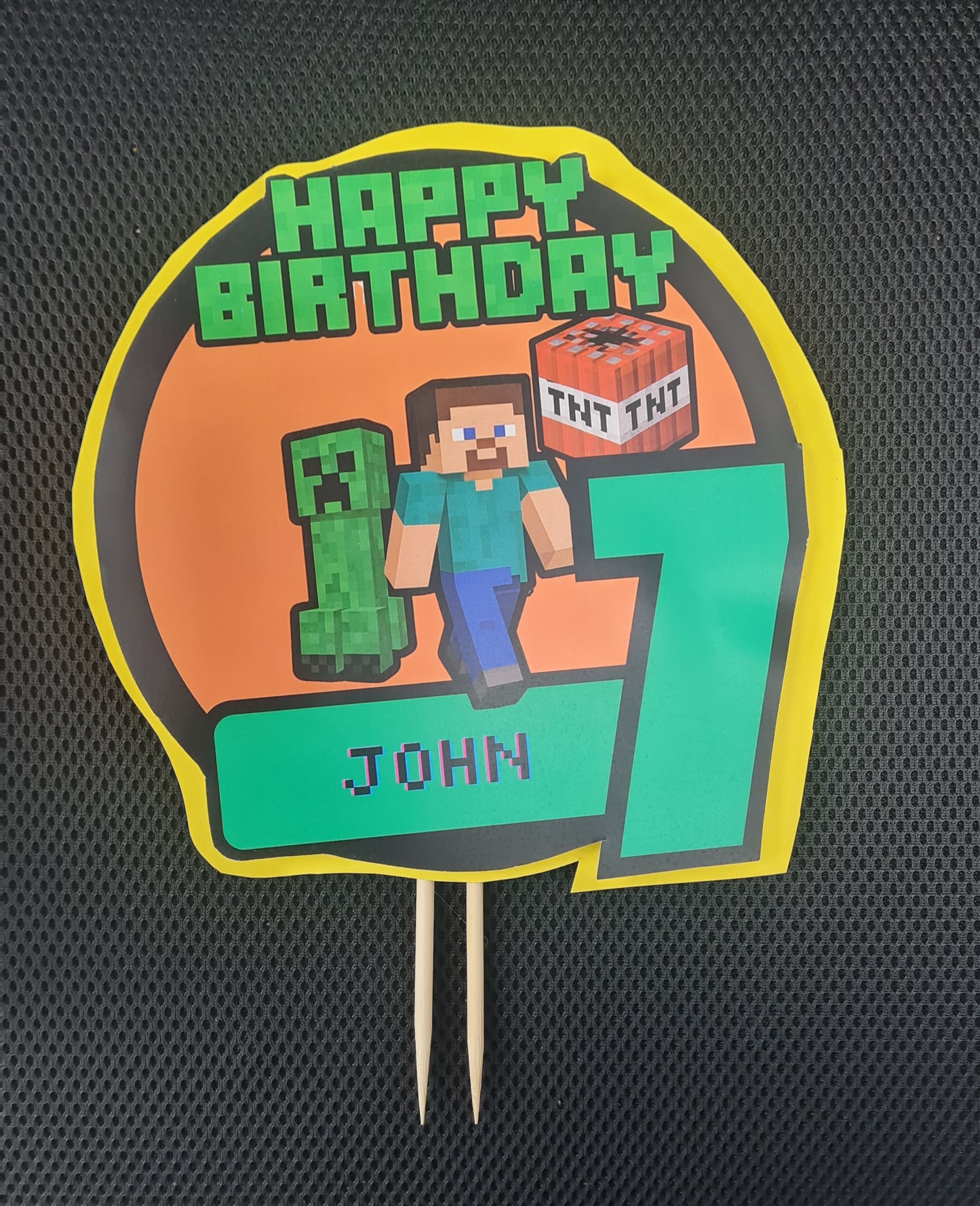Mine Craft Editable Template for a Cake Topper - Merch And Co