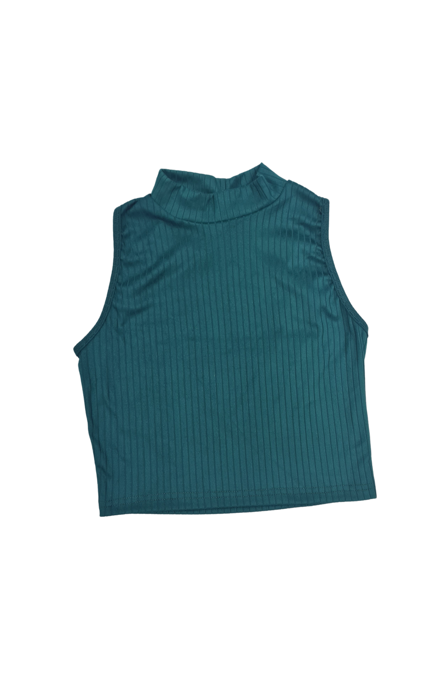 Ribbed Turtle Neck Bodycon Tank Top - Merch And Co
