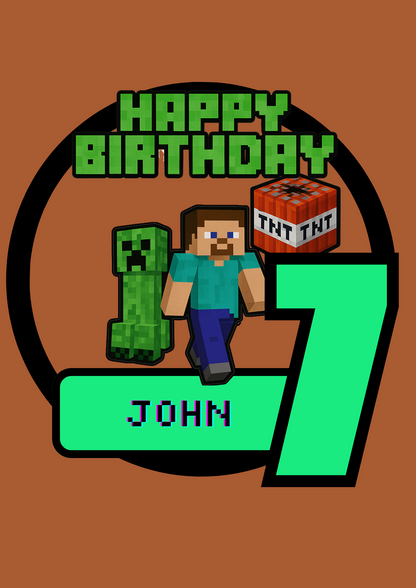 Mine Craft Editable Template for a Cake Topper - Merch And Co 