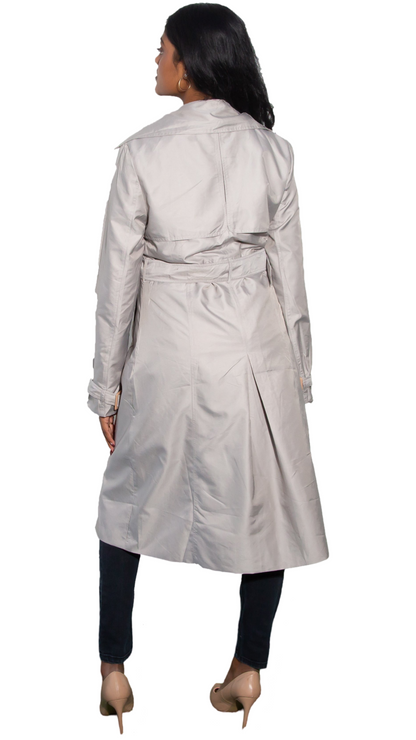 Trench Light Grey Coat - Merch And Co 