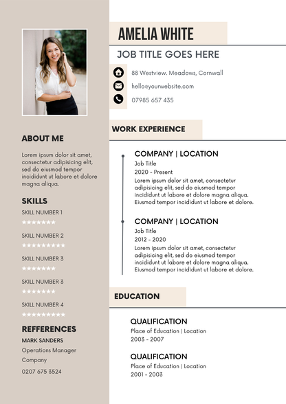 20 Editable CV Templates Pack (Digital Downloads) - Merch And Co 