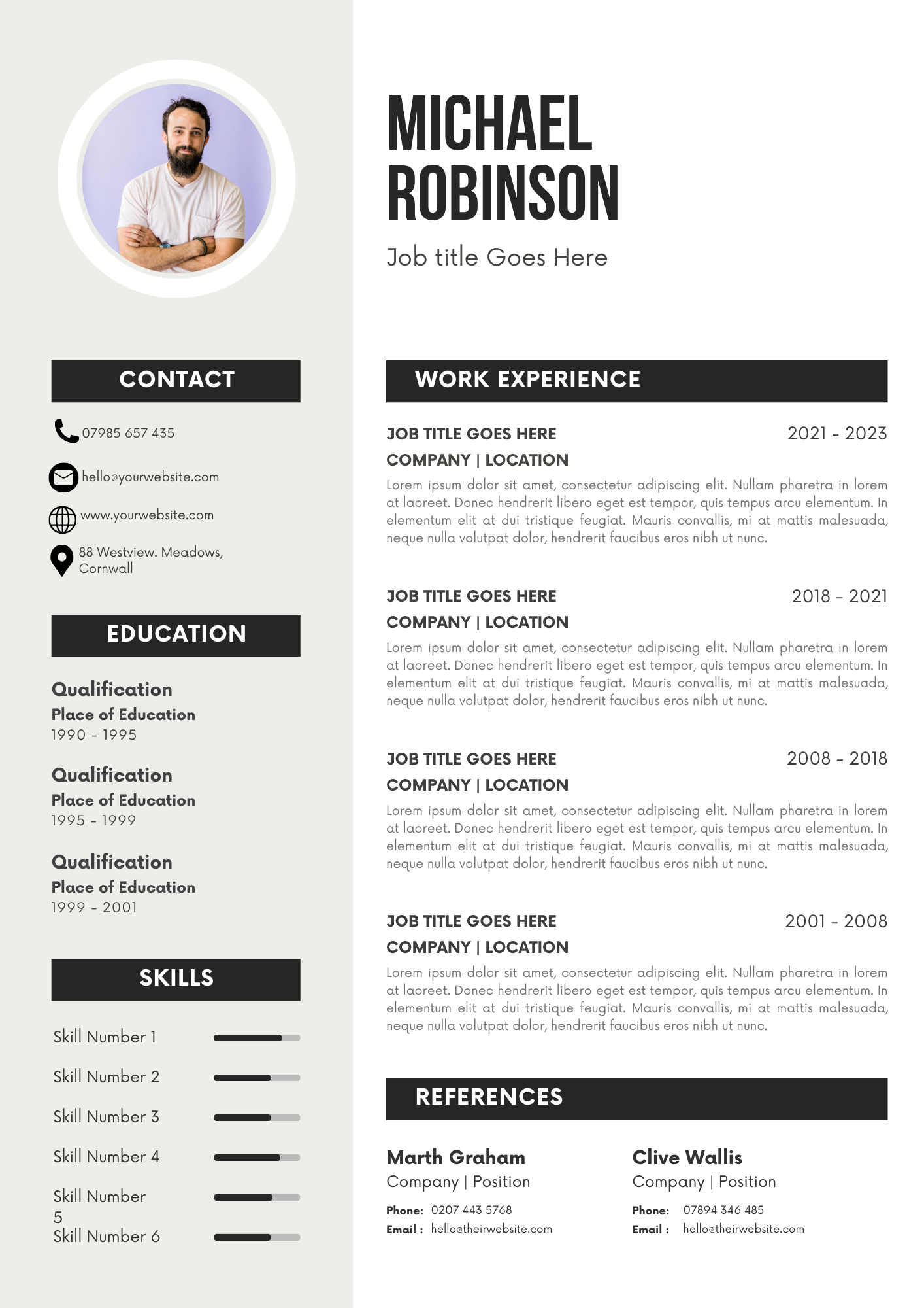 20 Editable CV Templates Pack (Digital Downloads) - Merch And Co 
