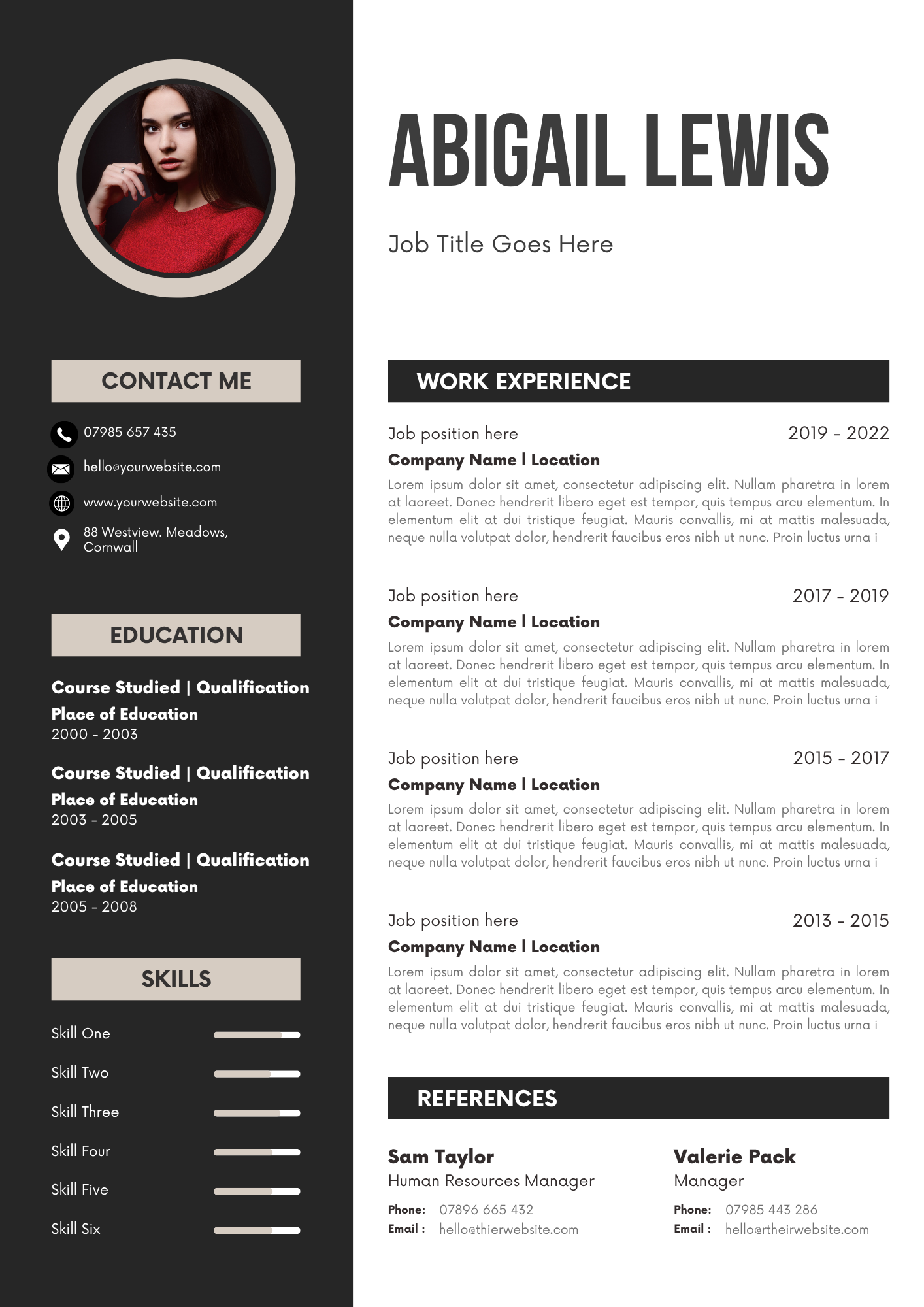 20 Editable CV Templates Pack (Digital Downloads) - Merch And Co 