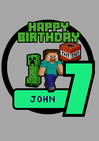 Mine Craft Editable Template for a Cake Topper - Merch And Co 