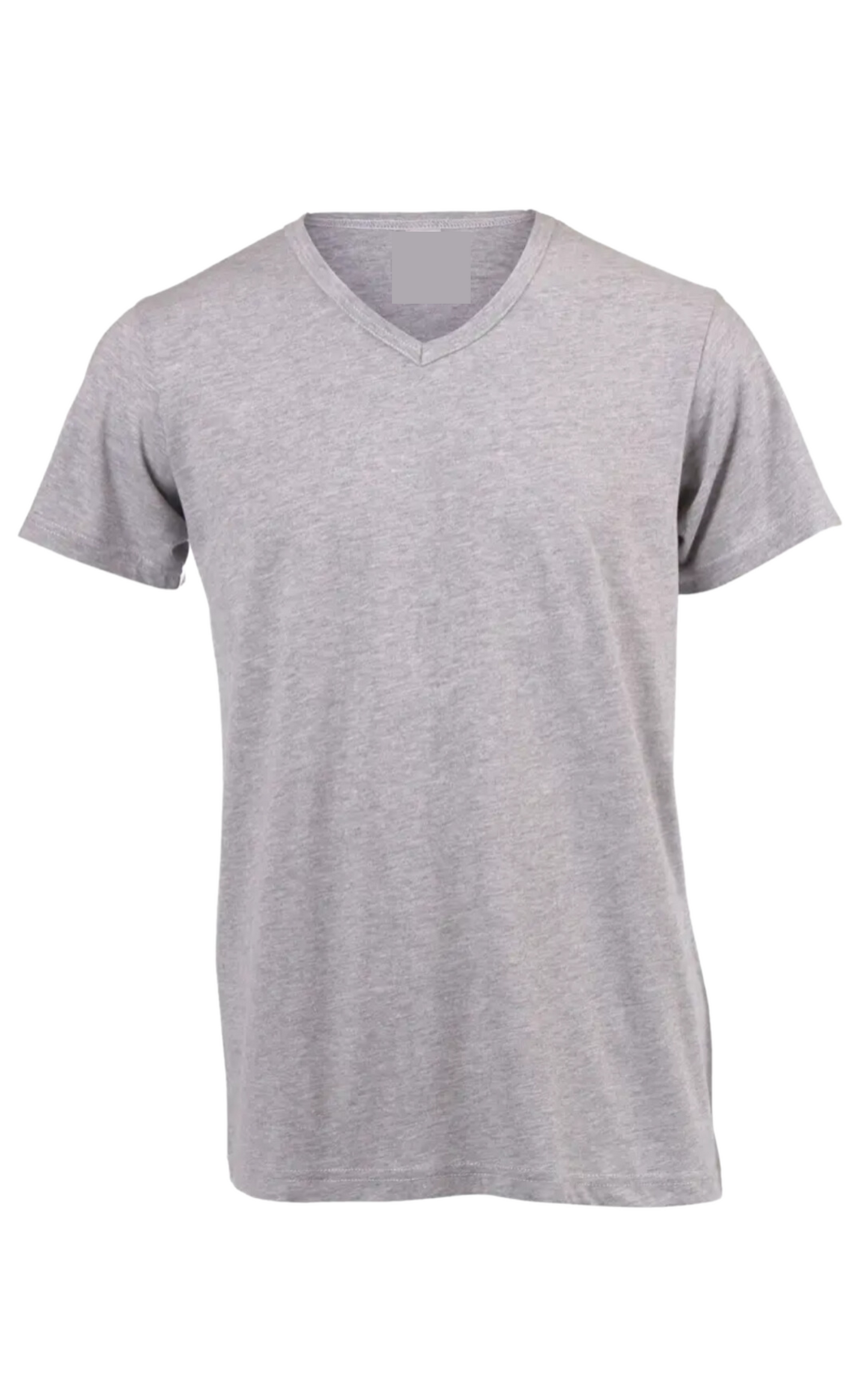V-Neck Cotton T-Shirt in Melange, unisex, semi-fitted, 100% cotton.