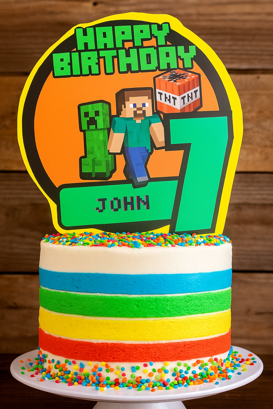 Mine Craft Editable Template for a Cake Topper - Merch And Co 